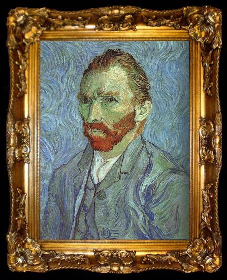 framed  Vincent Van Gogh Self Portrait at Saint Remy, ta009-2
